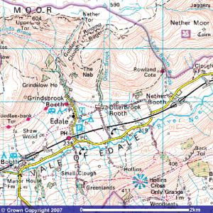 Ollerbrook Cottages Ordnance Survey Map